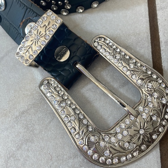 BHW Black Leather with Rhinestones, Chrystals and Studs - Picture 11 of 12